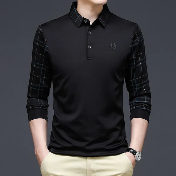 Religari Original Long-Sleeve Polo Shirt with Unique Sleeve & Collar Design (Includes a Free Geneva Watch)