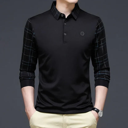 Religari Original Long-Sleeve Polo Shirt with Unique Sleeve & Collar Design (Includes a Free Geneva Watch)