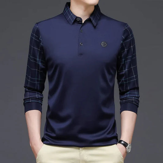 Religari Original Long-Sleeve Polo Shirt with Unique Sleeve & Collar Design (Includes a Free Geneva Watch)