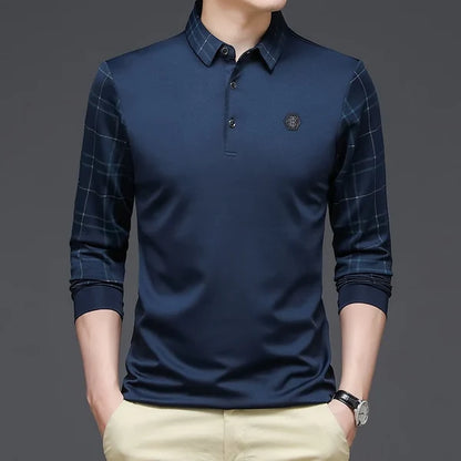 Religari Original Long-Sleeve Polo Shirt with Unique Sleeve & Collar Design (Includes a Free Geneva Watch)