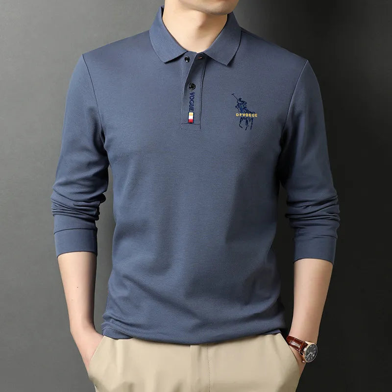 Camisa Larga Polo Vogue Con Bordado Coreano Original (Te Regalan Un Reloj Minimalista)